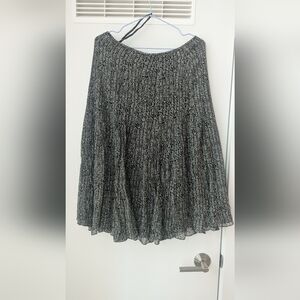 Jones New York Patterned Silk Blend Midi Flowy Skirt Petite 8P Elegant